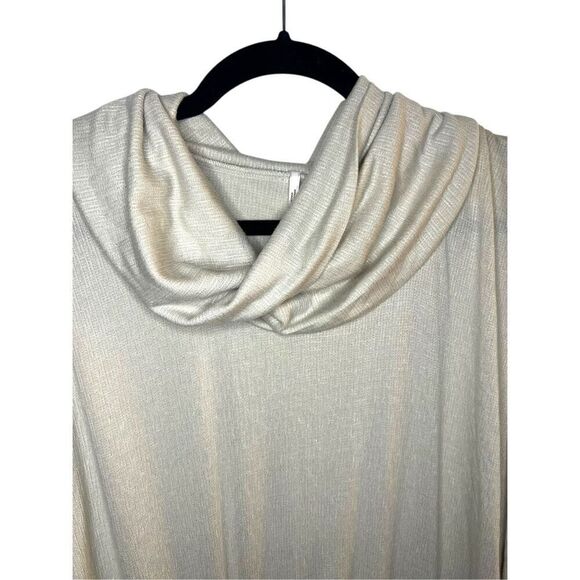 Free People Women’s Large Sundown Mini Dress Natural Ivory Cinched Cowl Neck NEW - Picture 4 of 8